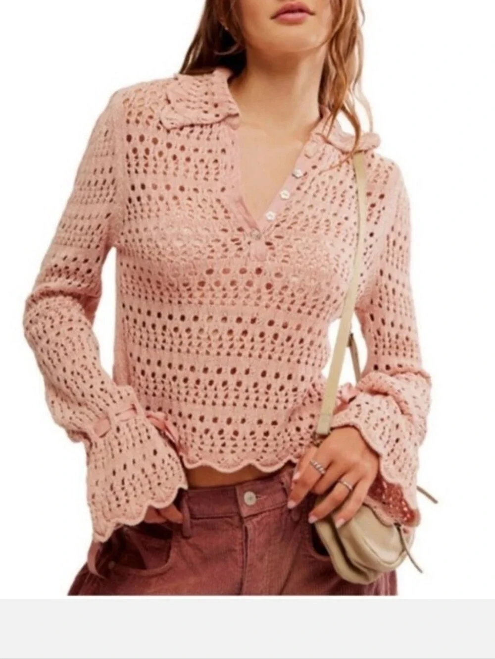 NWT Free People Pointelle Pullover